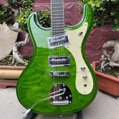 中国 オーダーメイド モスライト 電気ギター JRM ジョニー・ラモーン 緑色の水波付きギター サプライヤー