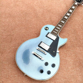 中国 高品質のカスタムLP電気ギター,金属ブルー,クロムハードウェアの電気ギター サプライヤー