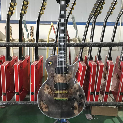 中国 オーダーメイド GB スタイル レス・ポール LP 電気ギター グレー バール メイプル トップ ゴールド ハードウェア サプライヤー