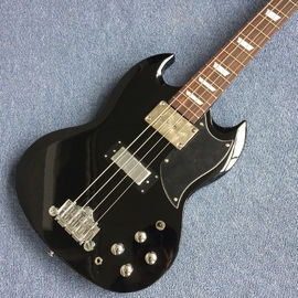 中国 新しいスタイル 高品質のカスタム4弦ベースギター ローズウッドの指盤 黒いボディ サプライヤー
