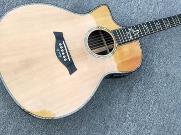 中国 左手 Cutaway 916 アコースティックギター 固い松の木のトップ 工場製 エボニー フレットボードギター アバロンのインレイ OEMギター サプライヤー
