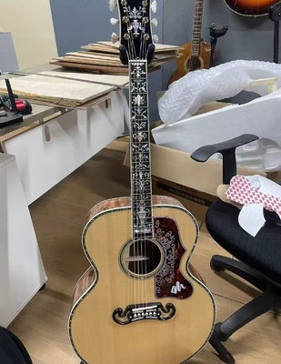 中国 オーダーメイド 43 INCH SJ200 JUMBO SOLID バックサイド アコースティック・エレクトリック・ギター アバロン・バイディング サプライヤー