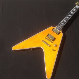 中国 黄色い色とフライバード形で2つのピックアップによって良い品質の電気ギター サプライヤー