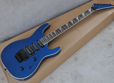 中国 メタリック・ブルー・セット・イン・JS エレクトリック・ギター フロイド・ローズ 24フレット ホワイト・バインド・ボディ サプライヤー