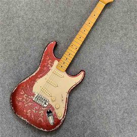 中国 高品質の電気ギター レリック レトロストラット ピンクフラワーカラーで送料無料 サプライヤー