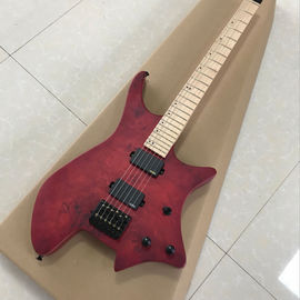 中国 GRAND レッドバーストカラー ヘッドレス エレクトリックギター 2019 新作 固木ギター 黒色 ハードウェア 送料無料 サプライヤー