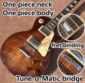 中国 一部 ネック 一部 ボディ 電動ギター アップグレード トゥーン・オ・マティック ブリッジギター タイガー・フラーム 標準ギター サンブラース サプライヤー