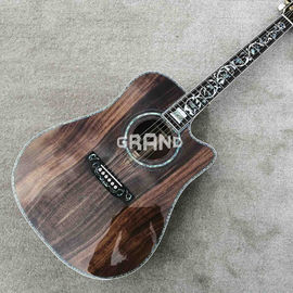 中国 固形コア木 45 D 41 エバニー指盤付きのリアルアバロン 音響式電気ギター サプライヤー