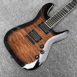 中国 ES ソリッドボディ ブラウン バースト メイプル トップ 6 弦 ブラック・ハードウェアの電気ギター サプライヤー