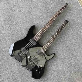 中国 カスタム クラシック ブラック スタインバーグ ヘッドレス 4+6 ストリング 電気ベース ギター ブラック ハール サポート ドロップ 送料 サプライヤー