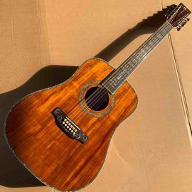 中国 41インチKOA 木製 12弦 D45K ボディ アバロン インレイ エボニー フィンガーボード アコースティック 電気 ギター サプライヤー