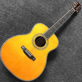 中国 工場定製 黄色41インチ オム42 アコースティックギター エボニー・フリートボード アバロン・バインド・インレイ ウィルキンソン・チューン サプライヤー