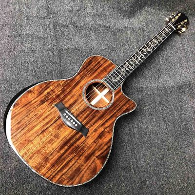 中国 カスタム Aaaa オールソリッド コア 木製 トップ ココボロ バックサイド アコースティック ギター サプライヤー