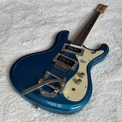 中国 カスタム 1966年 ベンチャーズ モスライト ゼロ・フレット JRM ジョニー・ラモーン エレクトリック・ギター 青色のテイルピース サプライヤー