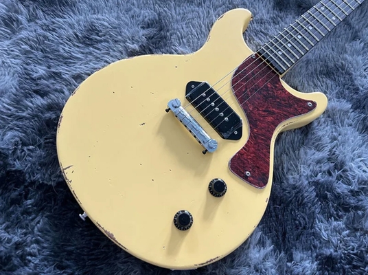 オーダーメイドGBスタイル 電動ギター ハンドメイド ヘビーレリカ イエロー カラー P90 ピカップ サプライヤー