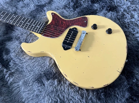 オーダーメイドGBスタイル 電動ギター ハンドメイド ヘビーレリカ イエロー カラー P90 ピカップ サプライヤー