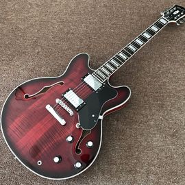 空っぽの体 JAZZ 電動ギター メイプルトップ ジャズギター,ダブルFホール サプライヤー
