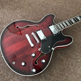 空っぽの体 JAZZ 電動ギター メイプルトップ ジャズギター,ダブルFホール サプライヤー