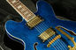 高品質の青い毛布のメープルトップ・フートボード 6弦空っぽのボディ 335 345 325 空っぽのギター ギター サプライヤー