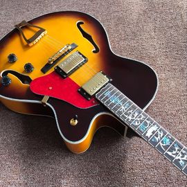 空っぽ体 JAZZ L5 電動ギター 黄色 メイプルトップ ジャズギター,ダブルFホール サプライヤー