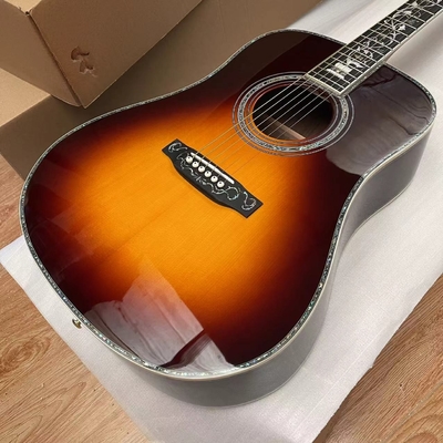 オーダーメイド 新品 全固木 サンバースト 41インチ Dタイプ アコースティックギター アバロン エボニー フィンガーボード サプライヤー