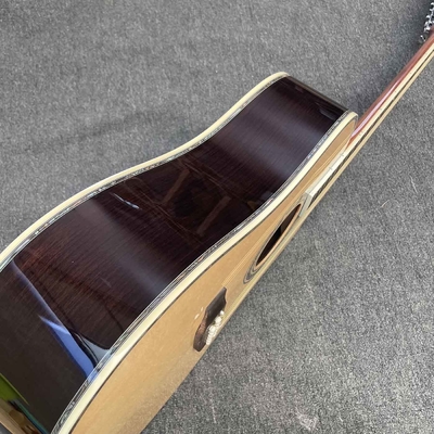 オーダーメイド41インチ ドレッドナウトD 12弦アボロン 固定フォーククラシックアコースティックギター オーダーメイドインレイロゴのヘッドストック サプライヤー