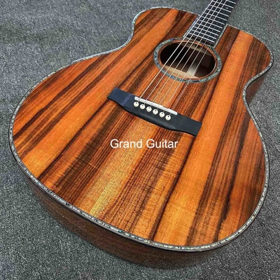 グランド・オム・ギター ソリッド・KOA バックサイド・アコースティック・ギター,ヘッドストックにカスタマイズされたロゴ サプライヤー