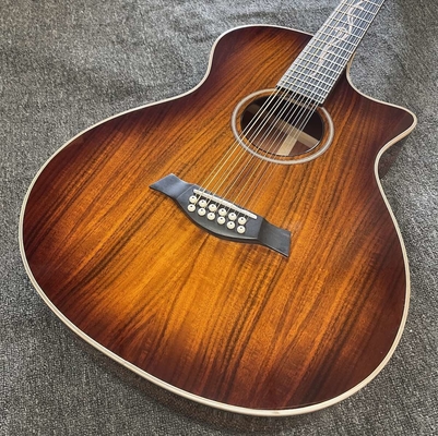 オーダーメイド 12弦 KOA ウッド テイラースタイル アコースティックギター グラスティング 完成体 マット ネック オープンチューナー サプライヤー