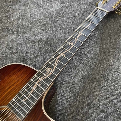 オーダーメイド 12弦 KOA ウッド テイラースタイル アコースティックギター グラスティング 完成体 マット ネック オープンチューナー サプライヤー