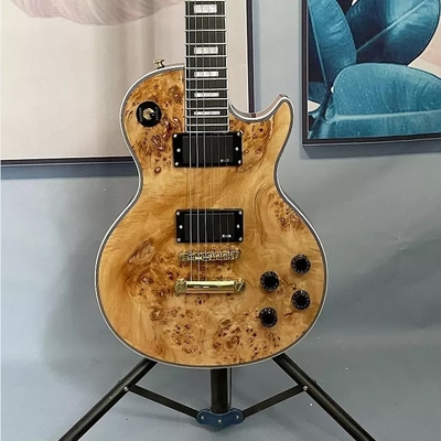 カスタム ギブソン スタイル レス・ポール LP 電動ギター ナチュラル バール メイプル トップ マホーニー ボディ ゴールド ハードウェア サプライヤー