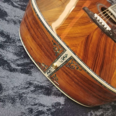 オーダーメイド41インチ全KOA木エボニー指板,ドレッドナウト,D45マーティンスタイル,アボロンインプレードアコースティックギター サプライヤー