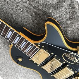 グランド・LP・電球ギター ブラック・ビッグスビー 黄色いボディ・バインド 3つのピックアップ 黄金のハードウェア サプライヤー