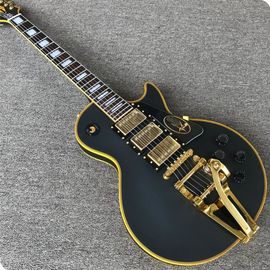 グランド・LP・電球ギター ブラック・ビッグスビー 黄色いボディ・バインド 3つのピックアップ 黄金のハードウェア サプライヤー