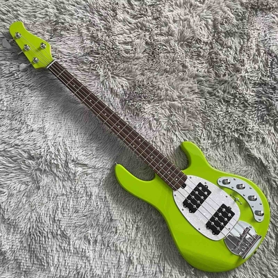オーダーメイド 4弦 ステングレイ エレクトリック バスギター 緑色 白色 ピックガード ローズウッド フレットボード サプライヤー