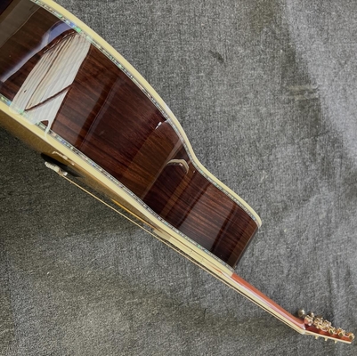 Custom Logo on Headstock, Solid Spruce OM Body Solid Rosewood Back Side Acoustic Electric Guitar Abalone Binding サプライヤー