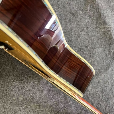 Custom Logo on Headstock, Solid Spruce OM Body Solid Rosewood Back Side Acoustic Electric Guitar Abalone Binding サプライヤー