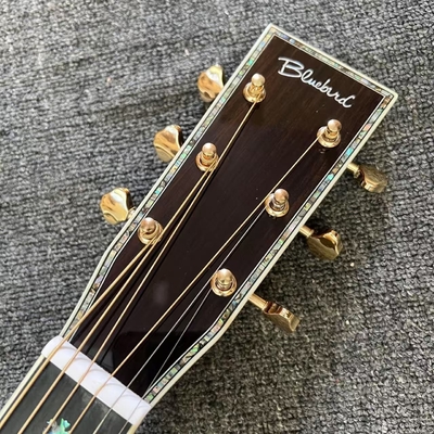 Custom Logo on Headstock, Solid Spruce OM Body Solid Rosewood Back Side Acoustic Electric Guitar Abalone Binding サプライヤー