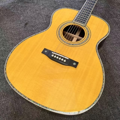 Custom Logo on Headstock, Solid Spruce OM Body Solid Rosewood Back Side Acoustic Electric Guitar Abalone Binding サプライヤー