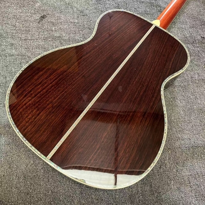 Custom Logo on Headstock, Solid Spruce OM Body Solid Rosewood Back Side Acoustic Electric Guitar Abalone Binding サプライヤー