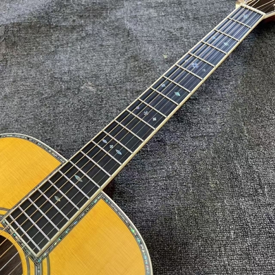 Custom Logo on Headstock, Solid Spruce OM Body Solid Rosewood Back Side Acoustic Electric Guitar Abalone Binding サプライヤー