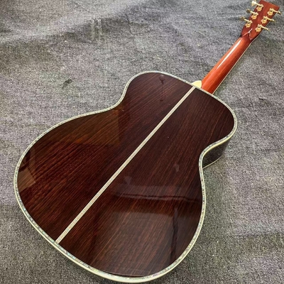 Custom Logo on Headstock, Solid Spruce OM Body Solid Rosewood Back Side Acoustic Electric Guitar Abalone Binding サプライヤー