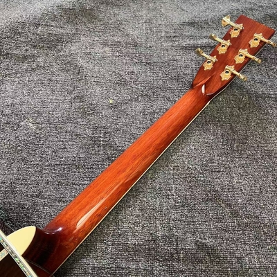 Custom Logo on Headstock, Solid Spruce OM Body Solid Rosewood Back Side Acoustic Electric Guitar Abalone Binding サプライヤー