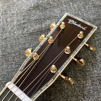 Custom Logo on Headstock, Solid Spruce OM Body Solid Rosewood Back Side Acoustic Electric Guitar Abalone Binding サプライヤー