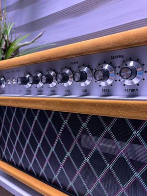カスタムダムブルCLONE スチールストリングシンガーヘッド 20W 50W 100W スウェードブラウン色,グランドアンプ SSSモデル サプライヤー