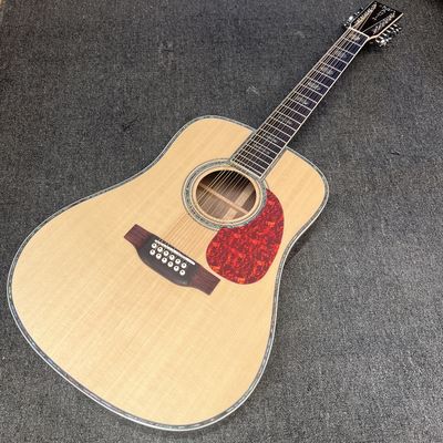 Custom M Style 12 Strings Solid Spruce Top Dreadnought Acoustic Guitar, Customized Logo on Headstock サプライヤー