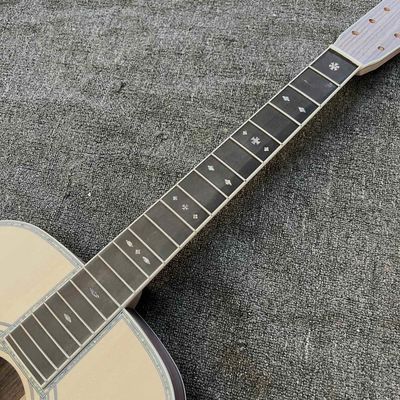 Custom Solid Spruce Top OM Kits Acoustic Guitar without Finishing, Customized Logo on Headstock サプライヤー