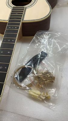 Custom Solid Spruce Top OM Kits Acoustic Guitar without Finishing, Customized Logo on Headstock サプライヤー