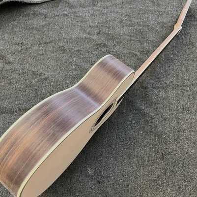Custom Solid Spruce Top OM Kits Acoustic Guitar without Finishing, Customized Logo on Headstock サプライヤー