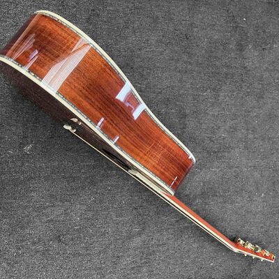 カスタム 6/12 弦ソリッド KOA バックサイドアバロンバインディングアコースティックギター、アバロンのカスタマイズされたロゴ付き サプライヤー