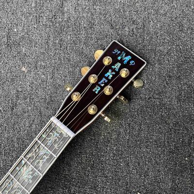 カスタム 6/12 弦ソリッド KOA バックサイドアバロンバインディングアコースティックギター、アバロンのカスタマイズされたロゴ付き サプライヤー